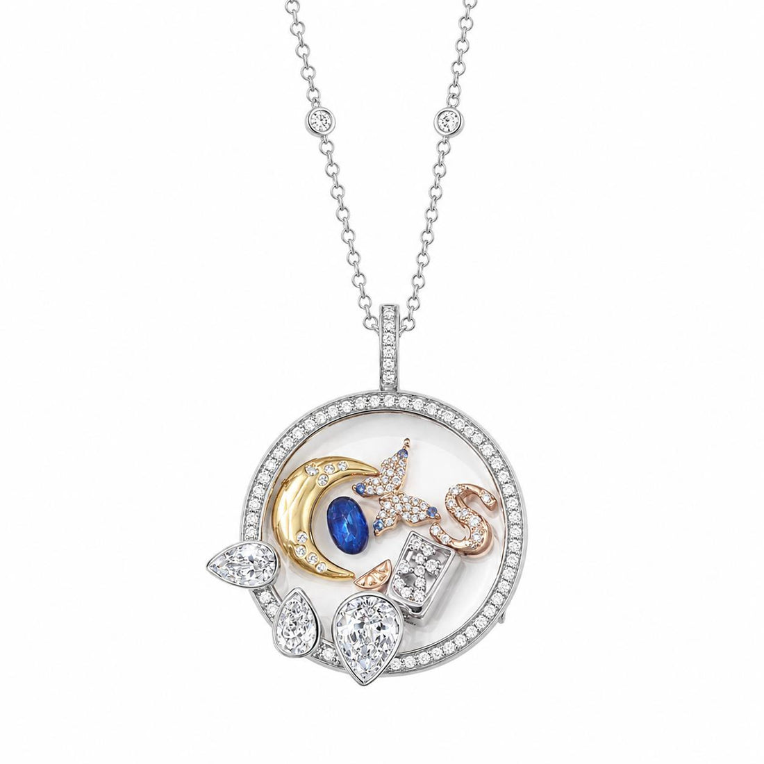 Iris Floral Floating Locket Charm