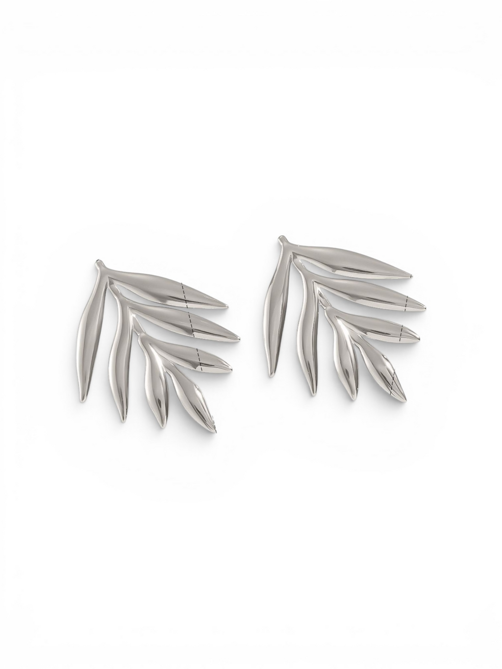Hypoallergenic Leaves Stud Earrings for Women in 18K Gold Plated 316 L Stainless Steel