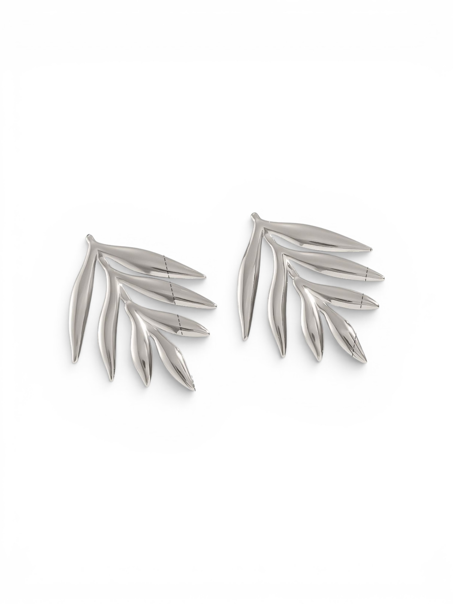 Hypoallergenic Leaves Stud Earrings for Women in 18K Gold Plated 316 L Stainless Steel