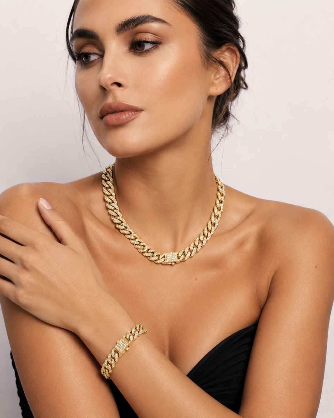 Iced Cuban Zircon Jewelry Set