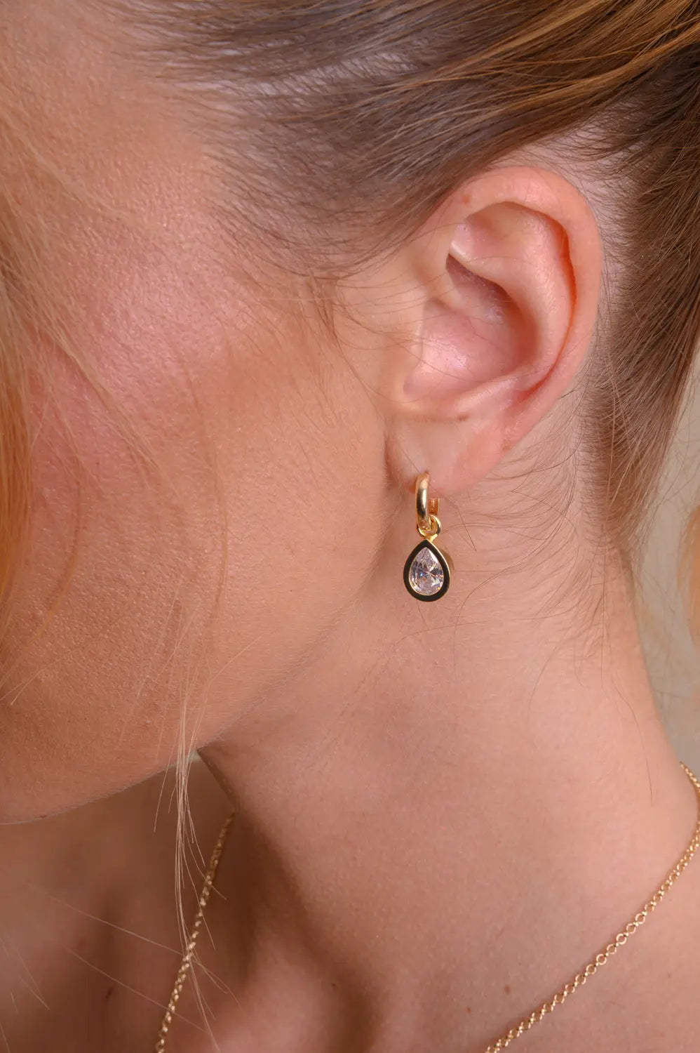 Teardrop Hoop Earrings | 18k Gold Plated
