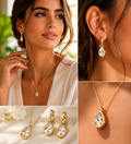Teardrop Necklace & Earring Set | 18k Gold Plated