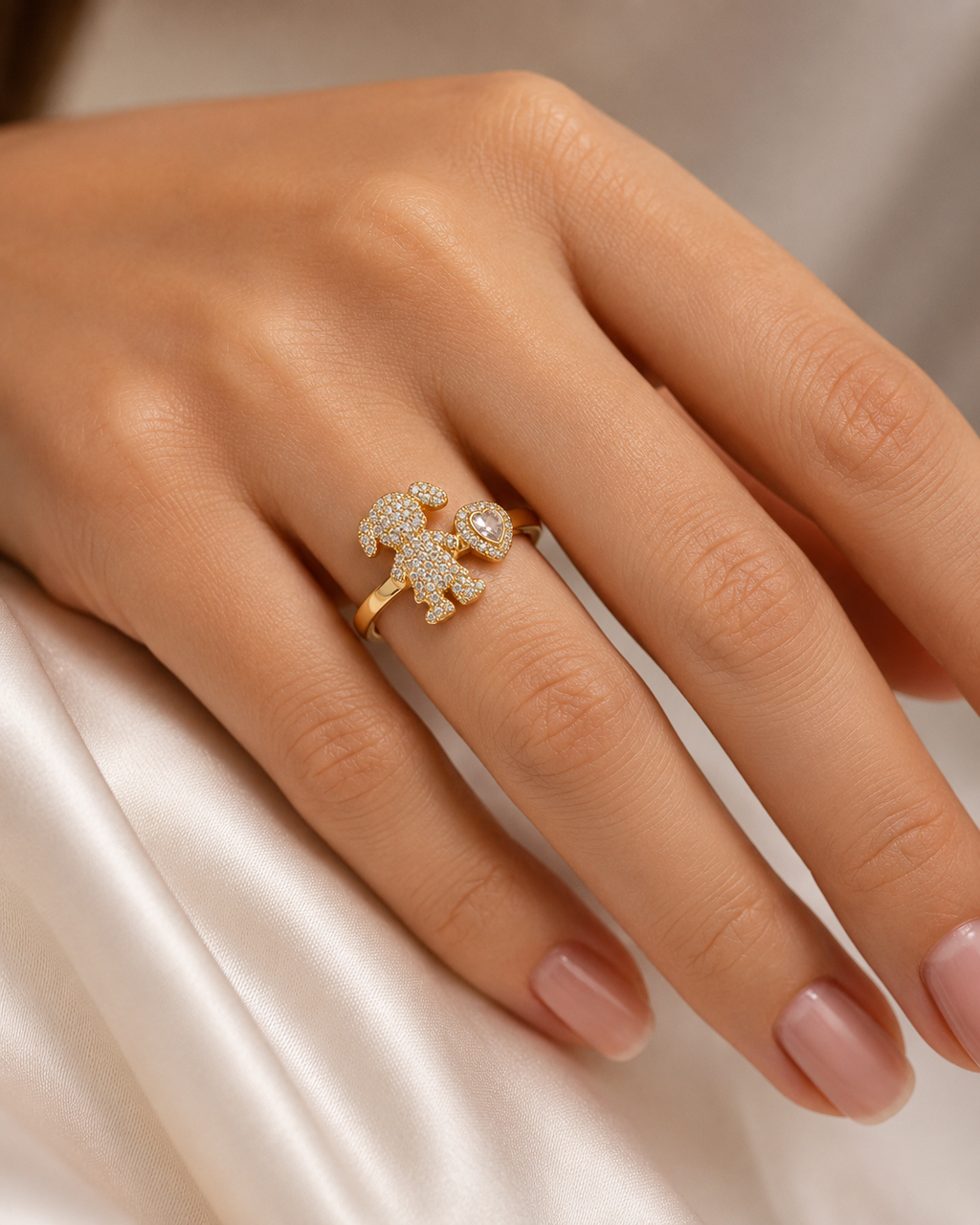 Girl Charm Ring | 18k Gold Plated