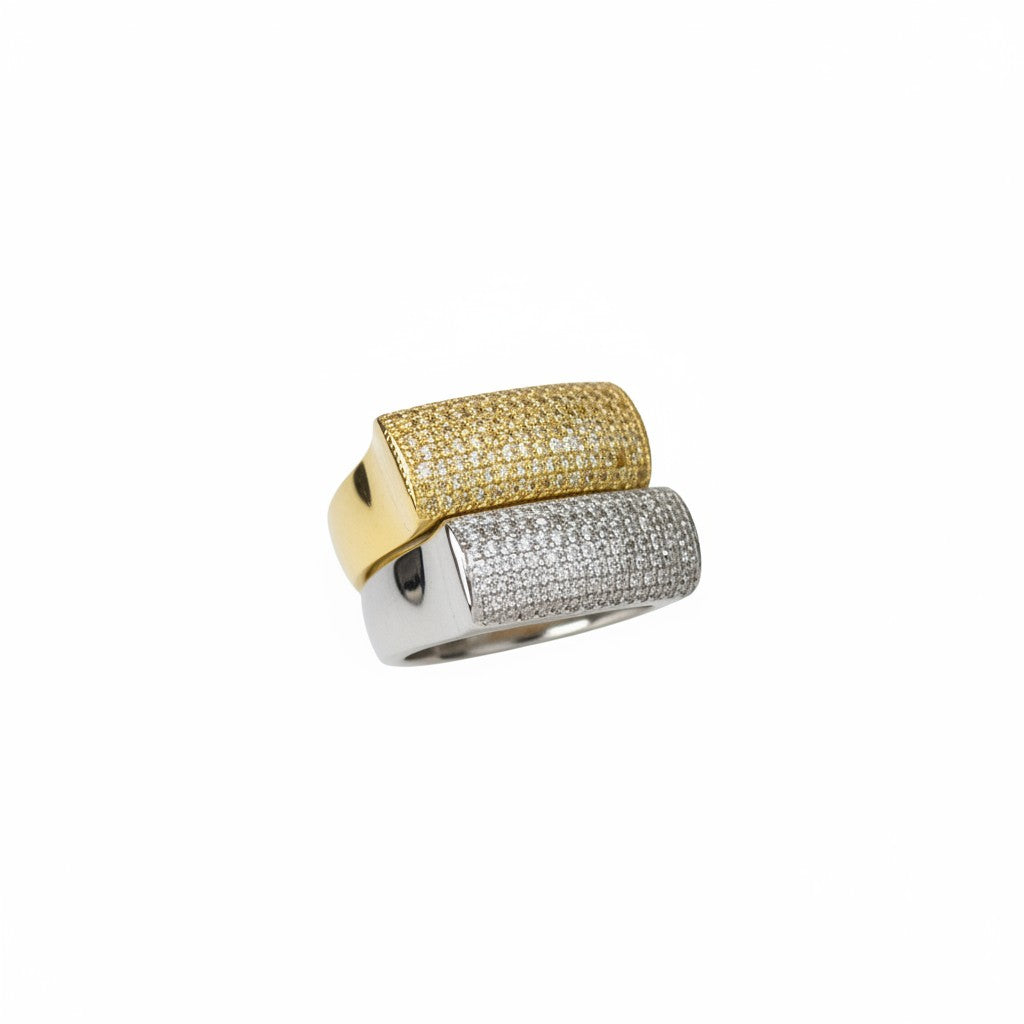 Luxury Full Pavé Ring | 18k Gold Plated