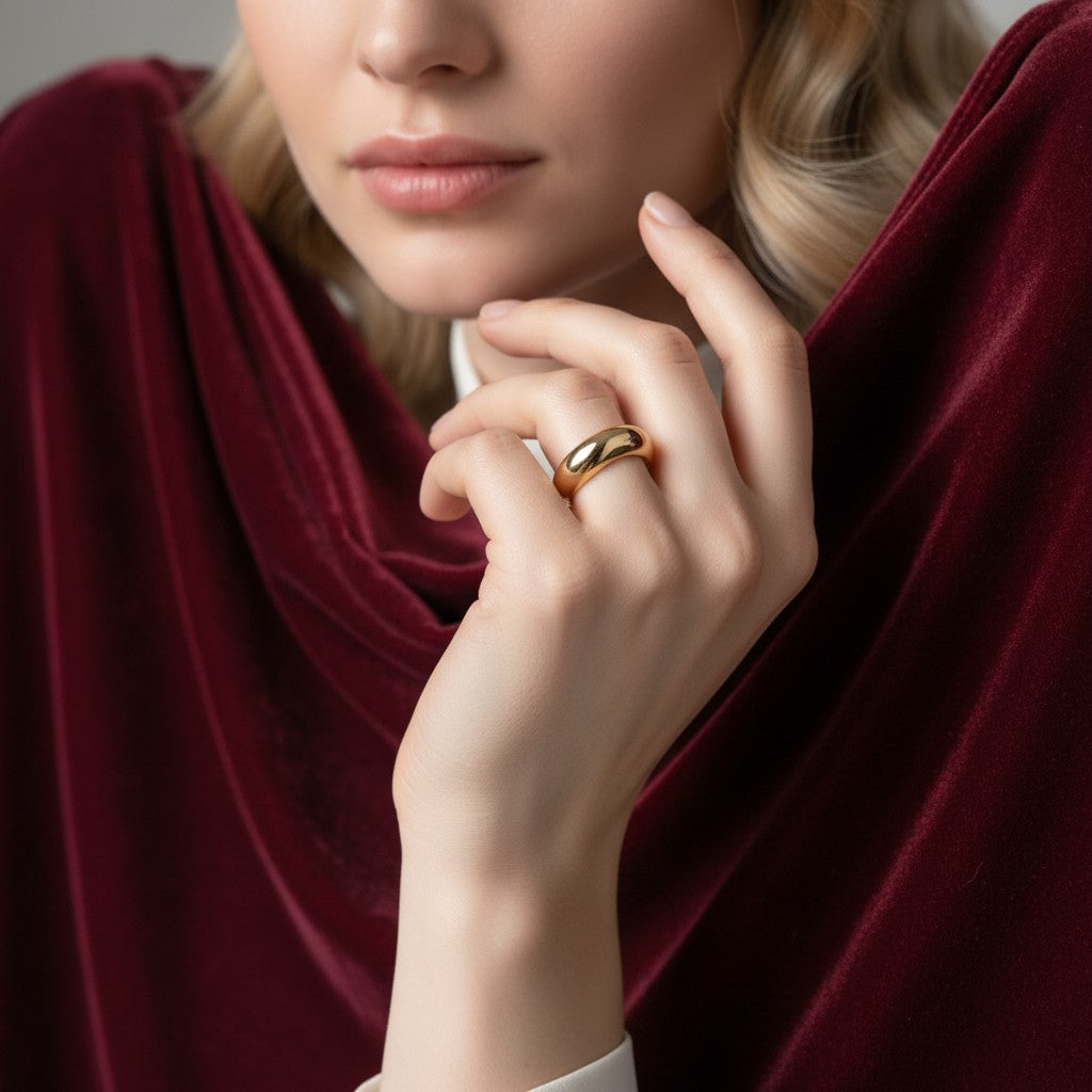 Organic Curve Ring | 18k Gold Plated