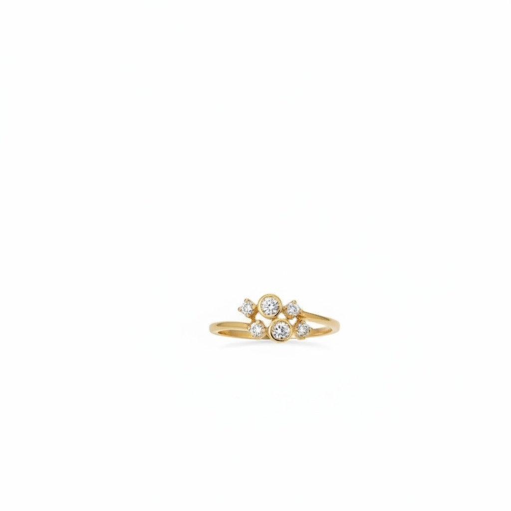 Double Pavé Wrap Ring | 18k Gold Plated