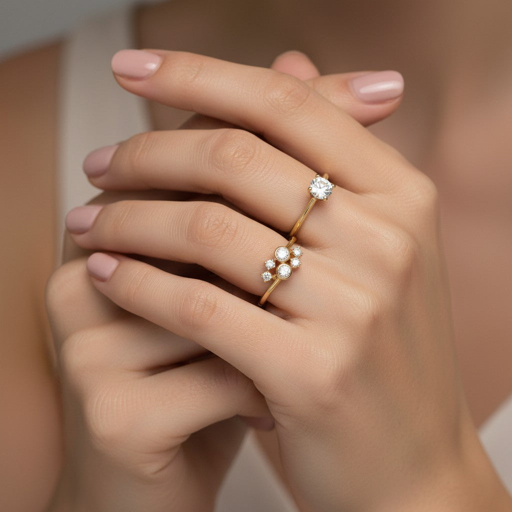 Double Pavé Wrap Ring | 18k Gold Plated