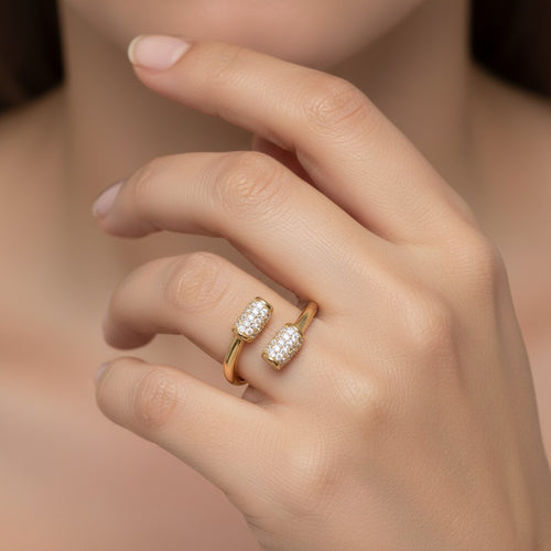 Cluster Zirconia Ring | 18k Gold Plated