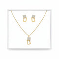 Geometric Pavé Jewelry Set | 18k Gold Plated