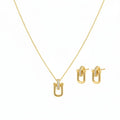Pavé Link Pendant Necklace | 18k Gold Plated