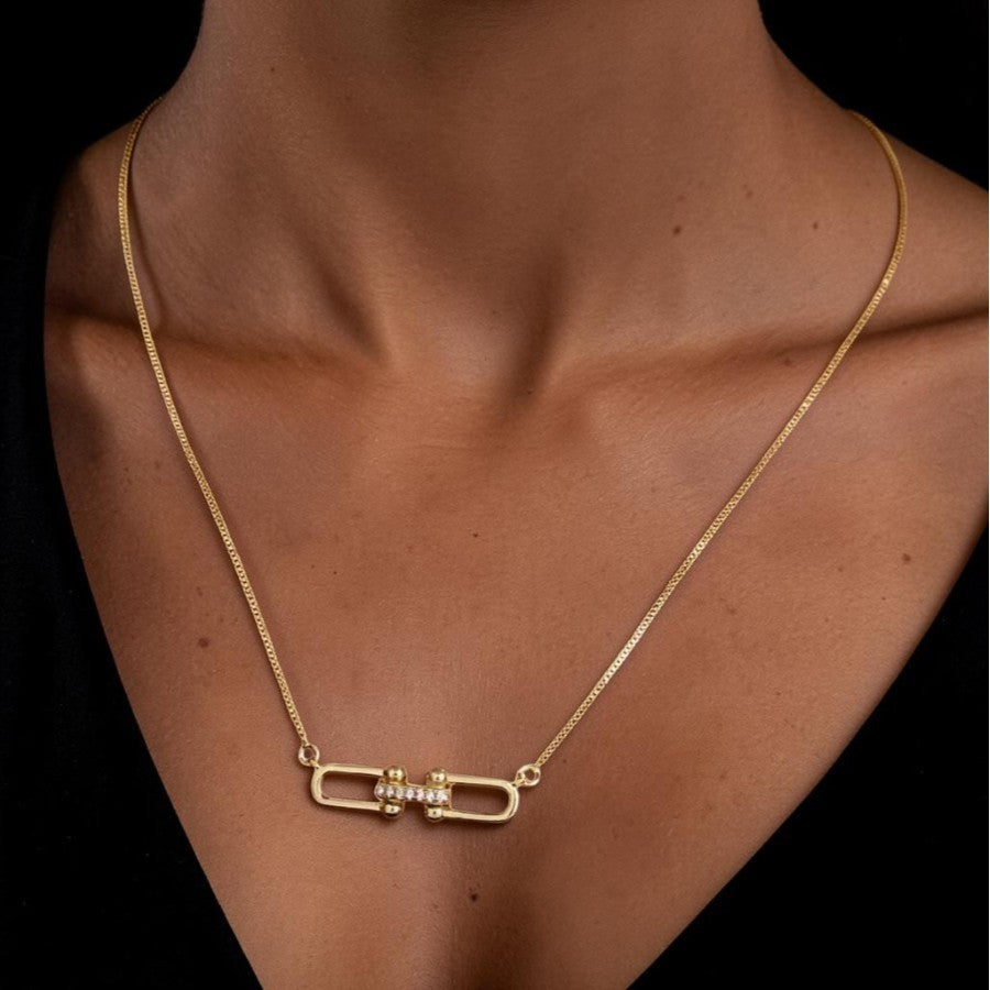 Pavé Link Inspiration Necklace | 18k Gold Plated