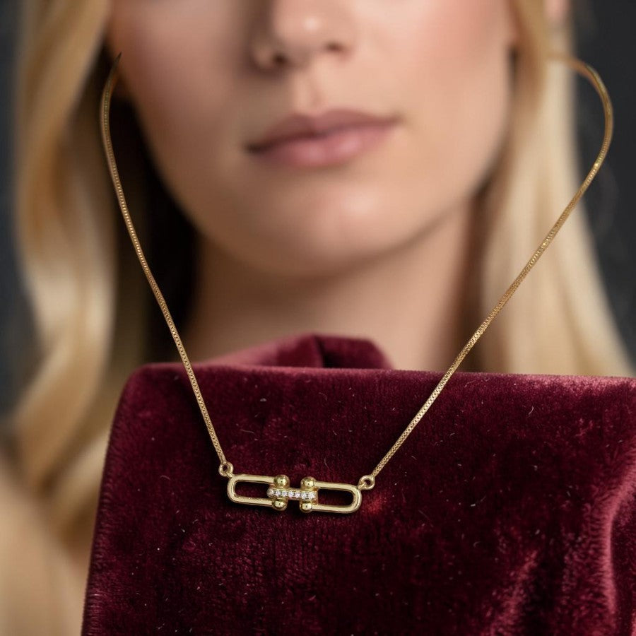 Pavé Link Inspiration Necklace | 18k Gold Plated