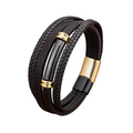 Mens Hip-Hop Geometric Leather Stainless Steel