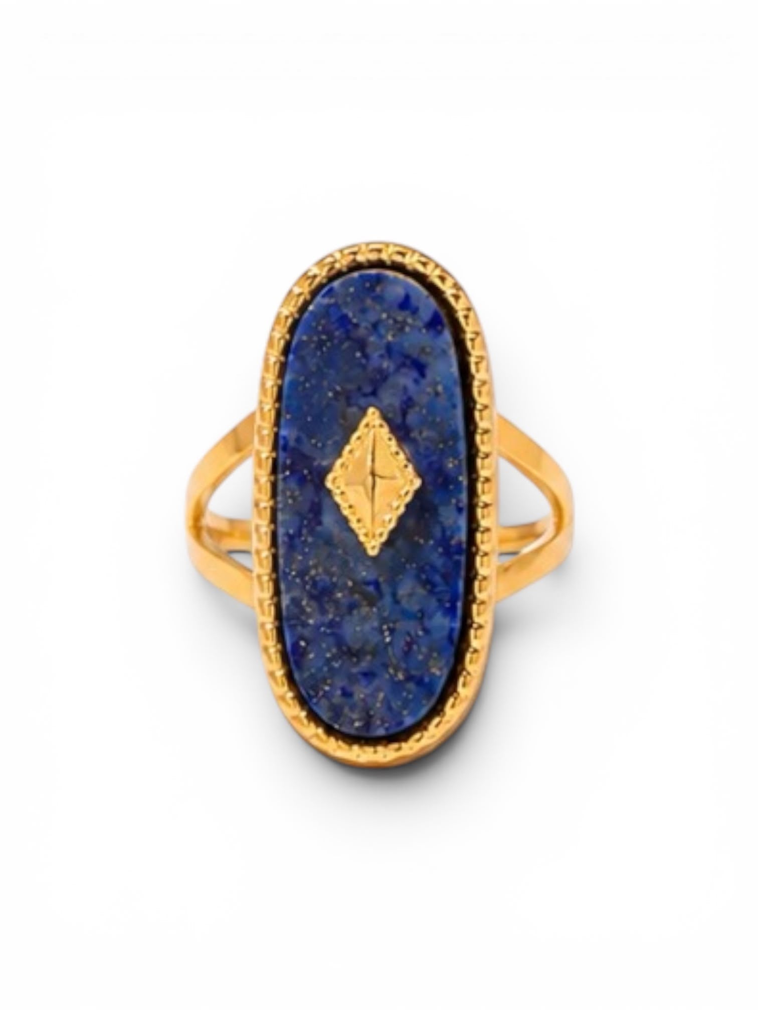 Sapphire Isle Statement Ring | Gold Plated, Natural Blue Stone